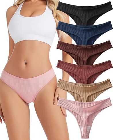 سراويل داخلية قطنية للنساء من Sunm Boutique، ملابس داخلية نسائية مثيرة منخفضة الارتفاع، سراويل داخلية قطنية مضلعة لا تظهر للسيدات in Kuwait