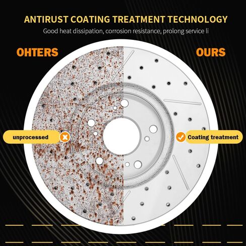 Rear Drilled & Slotted Disc Brake Rotors and Ceramic Brake Pads kit for 2017-2022 Mitsubishi Outlander, 2018-2022 Eclipse in Kuwait