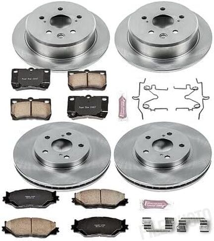 PowerStop Front and Rear Brake Kit For Lexus IS250 2006-13 - Disc Rotors & Ceramic Brake Pads Replacement, KOE2407 in Saudi Arabia