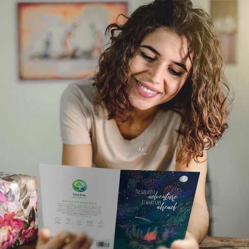 تحيات خالية من الأشجار - بطاقات عيد ميلاد - تصميمات فنية - بطاقة واحدة + أظرف متطابقة - صنع في الولايات المتحدة الأمريكية - ورق معاد تدويره بنسبة 100% - 5 × 7 بوصة - أعظم مغامرة (GO65233) in Saudi Arabia