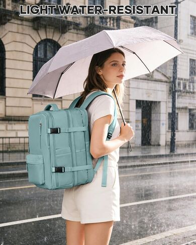 حقيبة ظهر WONHOX بختم فراغ للسفر مع مضخة هواء مضغوطة، حقيبة شخصية لحملها على متن الطائرة، حقيبة نهارية معتمدة للكمبيوتر المحمول، تخزين حقائب الكمبيوتر المحمول مع نظام تفريغ الهواء، حقيبة سفر للنساء والرجال باللون الأزرق in Kuwait