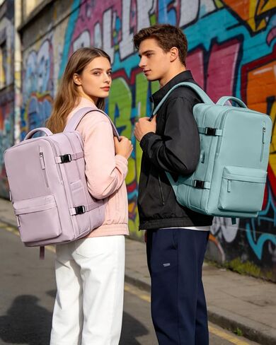 حقيبة ظهر WONHOX بختم فراغ للسفر مع مضخة هواء مضغوطة، حقيبة شخصية لحملها على متن الطائرة، حقيبة نهارية معتمدة للكمبيوتر المحمول، تخزين حقائب الكمبيوتر المحمول مع نظام تفريغ الهواء، حقيبة سفر للنساء والرجال باللون الأزرق in Kuwait