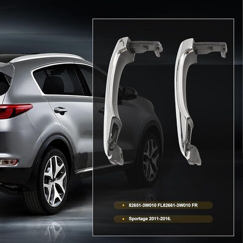 2PCS Front Exterior Door Handle fits Sportage 2011-2016 Driver and Passenger Side Replaces 82651-3W010, 82661-3W010 in Kuwait