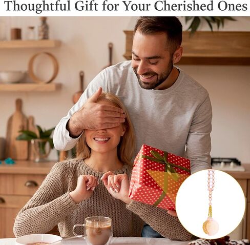 Ayatul Kursi للسيارة - تعليق إسلامي للسيارة، إكسسوارات مرآة خلفية إسلامية للسفر باللون الذهبي الوردي، شماعة مرآة صلاة تركية للقرآن الكريم، هدايا معلقة من الخرز الكريستالي الإسلامي للنساء (وردي) in Kuwait