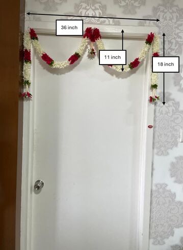 Toran Bandanwaar Acrylic Flower Garland for Wall Door Hanging Home Temple Festival Wedding Function Party Decoration Décor and Gifting (White and Pink) in Saudi Arabia