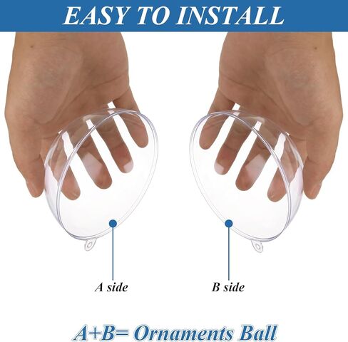25 Pack Clear Plastic Fillable Ornament Balls 100mm/4 Inch Transparent Christmas Decoration, Bath Bomb Mold Shells, DIY Craft Balls for Christmas, Wedding, Party Home Decor in Saudi Arabia