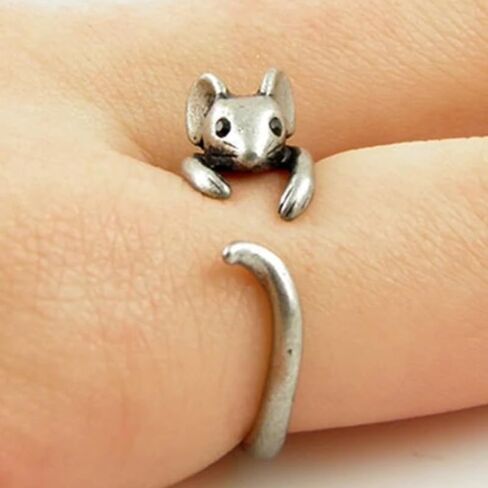 Cute Mouse Open Ring Animal Adjustable Ring for Women Men Daily Casual Party Creative Gift Personality Jewelry in Saudi Arabia