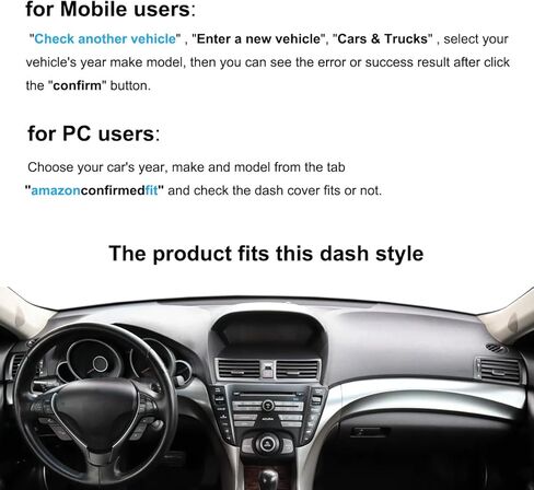 Dash Cover Mat Custom Fit for Acura TL Without Sensor and Center Speaker, Dashboard Pad Carpet Protector (Black) K359 in Saudi Arabia