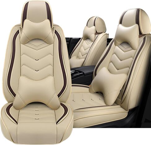 Car Seat Cover for Land Rover LR3 2005-2009, Seat Covers Full Set,Non-Slip Waterproof seat Cover,Wear-Resistant Nappa Leather car seat Covers. (Luxury 5 Seats/Beign) in Saudi Arabia