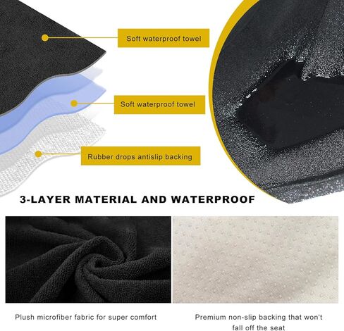 Car Towel Seat Cover, Waterproof Sweating Auto Front Seat Protective Cover, Non-Slip Washable Carseat Protector for Post Gym Workout Running Swimming, Car Accessories (Gray) in Saudi Arabia