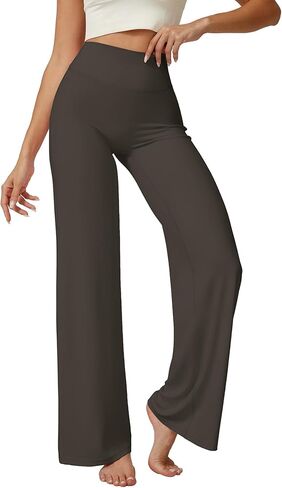 Dxyufazhe Women's Stretch High Waisted Wide Leg Yoga Pants Casual Loose Flare Athletic Leggings Sweatpants with Pockets in Saudi Arabia