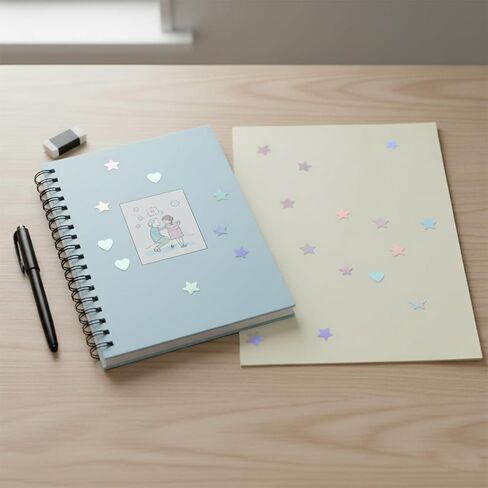 3600 قطعة من الملصقات الثلاثية الأبعاد على شكل قلب صغير على شكل نجمة، رقائق معدنية لامعة ذاتية اللصق صغيرة الحجم يمكنك صنعها بنفسك، ملصقات نجوم لامعة لتزيين المدرسة والمنزل والفصل الدراسي in Kuwait