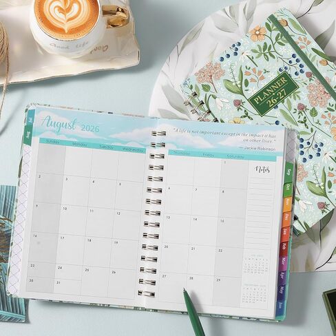 2026-2027 Academic Planner - Planner 2026-2027 from July 2026 - June 2027 with To-Do List, 6.3'' x 8.4'', Strong Twin-Wire Binding, Inner Pocket, Elastic Closure - Green in Saudi Arabia