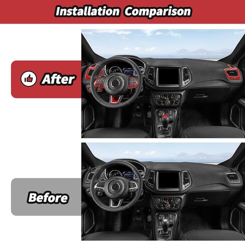 JeCar 8pcs Red Interior Trim Kit for 2017-2020 Jeep Compass Interior Accessories in Saudi Arabia