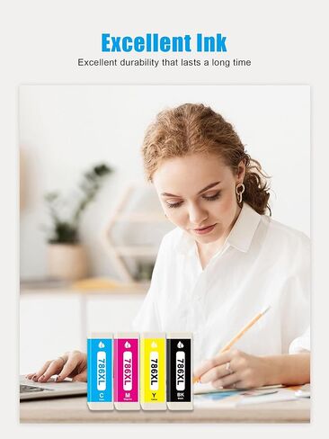 786XL Ink Cartridges High Yield Black Color Combo Pack Replacement for 786xl with Workforce WF-4630 WF-4640 WF-5110 WF-5190 WF-5620 WF-5690 Printer 4-Pack (Black/Cyan/Yellow/Magenta) in Saudi Arabia