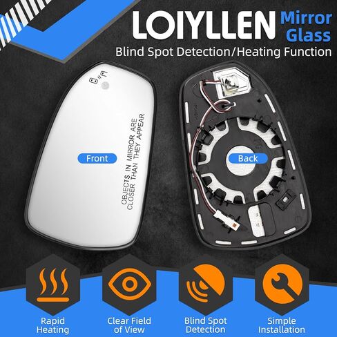 Passenger Side Mirror Replacement for Ford Fusion 2013 2014 2015 2016 2017 2018 2019 2020 2021 - Right Side Mirror Glass, Rear View Mirrors Glass with Power Heated & Blind Spot in Saudi Arabia