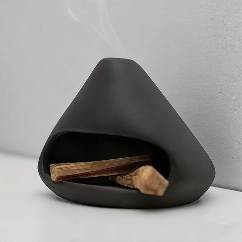 السيراميك بالو سانتو حامل البخور الموقد مع حامل الموقد السيراميك الصغيرة المصنوعة يدويا، لحرق المريمية، مخروط، ديكور المنزل العطري، صينية رماد السيراميك، والتأمل تخفيف القلق للنساء in Kuwait