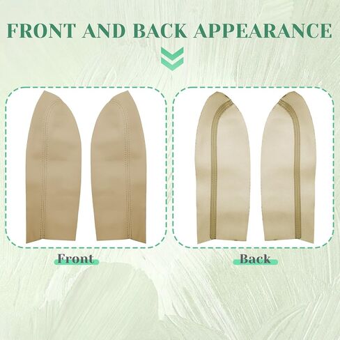 2PCS Front Door Panel Armrest Cover Replacement Compatible with Toyota Prius 2004-2009 Left and Right Leather Arm Rest Replaced Skin Upholstery Beige (Only Leather Part) in Kuwait