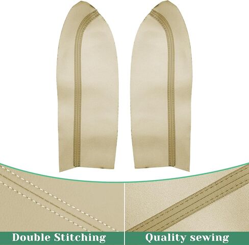 2PCS Front Door Panel Armrest Cover Replacement Compatible with Toyota Prius 2004-2009 Left and Right Leather Arm Rest Replaced Skin Upholstery Beige (Only Leather Part) in Kuwait