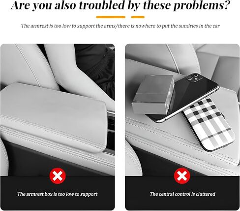 Bling Car Center Console Cover, Rhinestone Automotive Arm Rest Storage Box Pad with 2 Storage Pockets, Soft Elbow Vehicle Interior Middle Console Protection Cushion, Universal Fit (Black) in Saudi Arabia