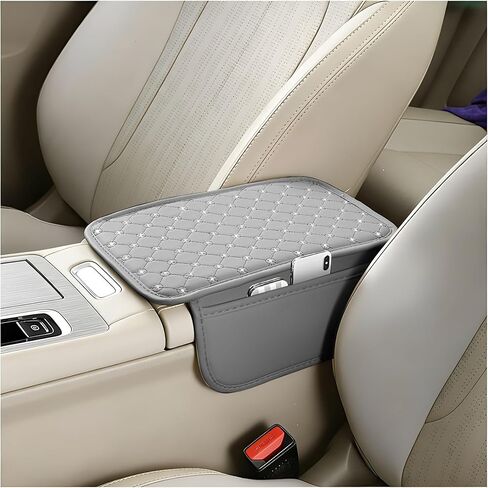 Bling Car Center Console Cover, Rhinestone Automotive Arm Rest Storage Box Pad with 2 Storage Pockets, Soft Elbow Vehicle Interior Middle Console Protection Cushion, Universal Fit (Black) in Saudi Arabia