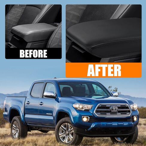 غطاء وحدة التحكم المركزية متوافق مع ملحقات Toyota Tacoma 2024 2025 غطاء مسند الذراع مضاد للخدش وسادة وحدة التحكم الوسطى واقي مسند الذراع الجلدي in Kuwait