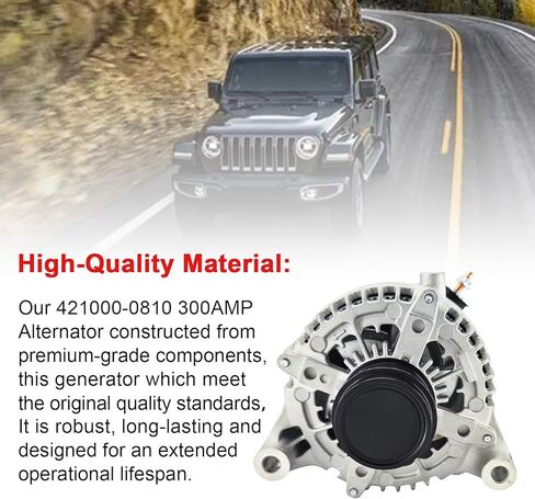 مولد كهربائي 421000-0810 300AMP متوافق مع جيب رانجلر/رانجلر JK 3.6L V6 2012-2018، استبدال مولد كهربائي عالي الإخراج #11584، 68078950AA in Kuwait