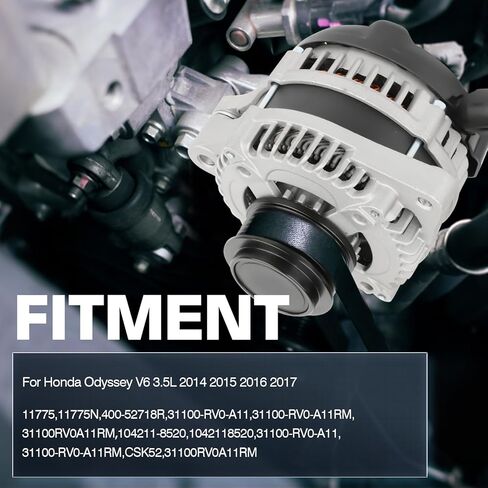 11775 130 Amp Alternator for Honda Odyssey V6 3.5L 2014 2015 2016 2017 Automotive Alternators Replace#OE 11775N, 400-52718R, 31100-RV0-A11, 31100-RV0-A11RM, 31100RV0A11RM, 104211-8520 in Kuwait