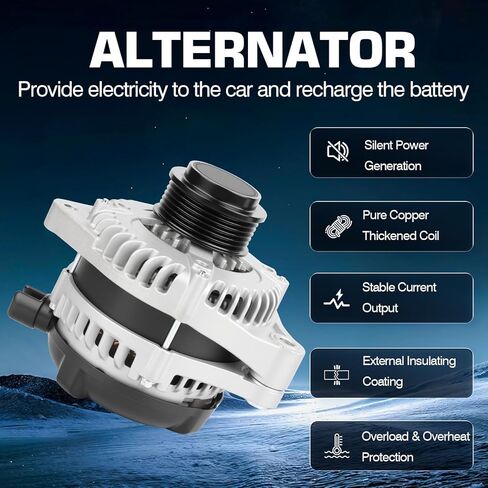 11775 130 Amp Alternator for Honda Odyssey V6 3.5L 2014 2015 2016 2017 Automotive Alternators Replace#OE 11775N, 400-52718R, 31100-RV0-A11, 31100-RV0-A11RM, 31100RV0A11RM, 104211-8520 in Kuwait