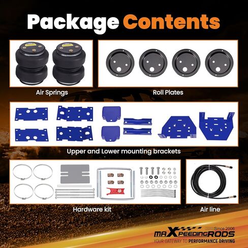 طقم أكياس تعليق هوائي maxpeedingrods 5000 رطل لفورد F-250 F-350 2017-2019 وF-450 2017-2024 طقم زنبرك هوائي خلفي فائق التحمل 4WD in Kuwait