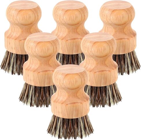 Nuenen 30 Packs Bamboo Dish Scrub Brushes Wooden Scrubbers Set Kitchen Dishwashing Scrubber with Natural Sisal Bristles for Iron Pot Pan Sink in Kuwait
