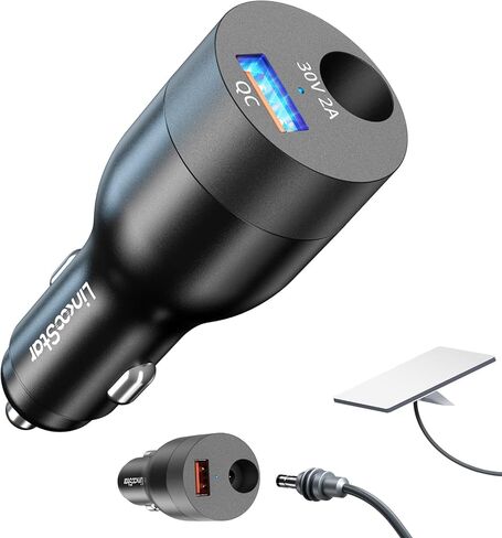 محول سيارة صغير 78 وات 2 في 1 لمحول ستارلينك 12 فولت-24 فولت إلى 30 فولت تيار مستمر، لملحقات ستارلينك الصغيرة، شاحن سيارة 12 فولت، محول ولاعة سجائر السيارة يدعم كابل رسمي 50 متر للمركبات الترفيهية وسيارات الدفع الرباعي واليخوت in Kuwait