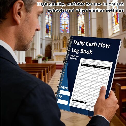 GLDTPOZK Daily Cash Flow Log Book 8.5 x 11 Inch Spiral Bound Financial Record Keeping Notebook Petty Cash Large Ledger Book for Small Business Store Office Home Accounting 110 Pages in Saudi Arabia