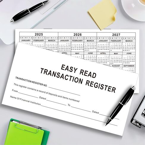 سجلات الشيكات مقاس 6 × 3 بوصة لدفتر الشيكات الشخصي - سجلات معاملات دفتر الأستاذ الفارغة للبنك الشخصي أو التجاري وحساب التوفير والإيداع وبطاقة الائتمان (30) in Kuwait