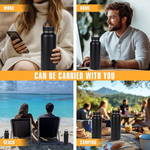 BarGifts 24oz Hidden Safe Water Bottle, Stainless Steel Secret Water Bottle with Hidden Compartment, Bottle Keeps Your Valuables Safe Like Money, Keys, and Jewelry- Black in Saudi Arabia