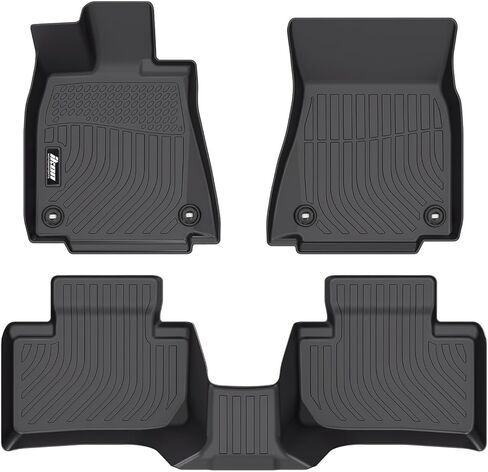 IKON MOTORSPORTS 3D TPE Floor Mats, Compatible with 2014-2025 Lexus is F/IS200t/IS250/IS300/IS350/IS500 RWD, All Weather Waterproof Non-Slip Floor Liners, Front & 2nd Row Interior Accessories, Black in Saudi Arabia