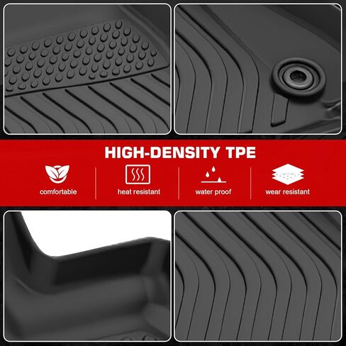 IKON MOTORSPORTS 3D TPE Floor Mats, Compatible with 2014-2025 Lexus is F/IS200t/IS250/IS300/IS350/IS500 RWD, All Weather Waterproof Non-Slip Floor Liners, Front & 2nd Row Interior Accessories, Black in Saudi Arabia