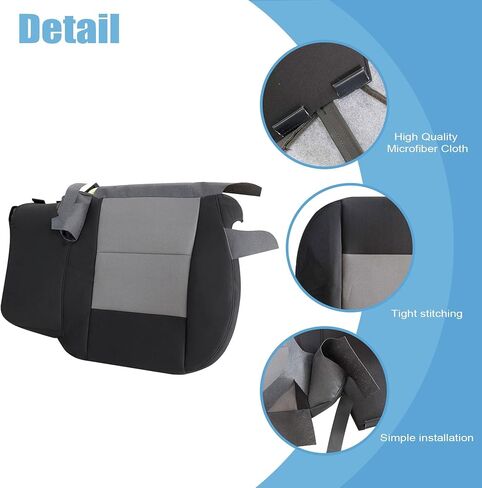 Driver Side Bottom Cloth Seat Cover Left Side Black & Gray #RF Compatible with Ford Ranger 2003 2004 2005 2006 2007 2008 2009 2010 2011 in Saudi Arabia