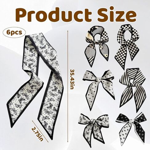 6 قطع من وشاح المحفظة لحقائب اليد، وشاح حقيبة متعدد الوظائف لحقائب اليد، كلاسيكي وعصري، يمكن تقديمه كهدية للعائلة والأصدقاء، 35 * 2.75 * 0.39 بوصة (أسود) in Kuwait