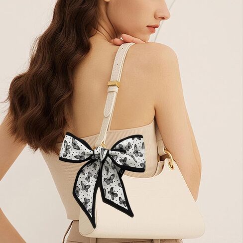 6 قطع من وشاح المحفظة لحقائب اليد، وشاح حقيبة متعدد الوظائف لحقائب اليد، كلاسيكي وعصري، يمكن تقديمه كهدية للعائلة والأصدقاء، 35 * 2.75 * 0.39 بوصة (أسود) in Kuwait