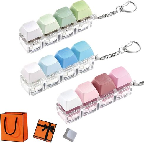 3 PCS Cute Cat Keyboard Fidget Keychain for Adults Stress Relief Anxiety Sensory, Keyboard Fidget Clicker Ornaments in Saudi Arabia