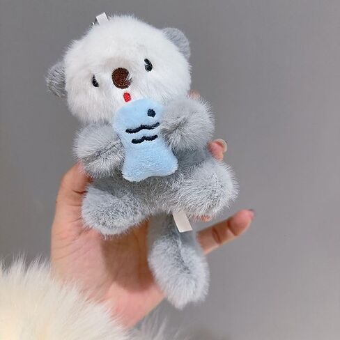 3 قطع من سلسلة مفاتيح قضاعة قطيفة لطيفة مع صديق السمك، حلية حقيبة حيوانات فروية ناعمة، هدية ساحرة قضاعة زغبية للرجال والنساء in Kuwait