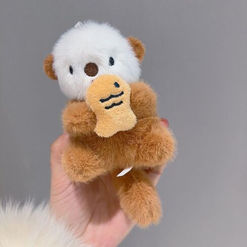 3 قطع من سلسلة مفاتيح قضاعة قطيفة لطيفة مع صديق السمك، حلية حقيبة حيوانات فروية ناعمة، هدية ساحرة قضاعة زغبية للرجال والنساء in Kuwait