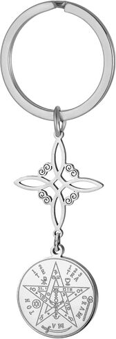 TEAMER Tetragrammaton Witch Knot Keychain Double Amulet Protection Keychain Solomon Pentagram Jewelry For Women in Saudi Arabia