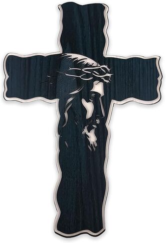 Midrean Wooden Catholic Jesus Christian Crucifix Wall Cross Crosses for Wall Home Decor,13.3 X9.6inch,Brown in Kuwait