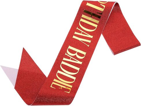 uxcell Birthday Baddie Sash with Pin Black Foil Lettering Party Favors Supplies Decorations Accessories for Women Costume Gifts Sweet Birth Day, Purple in Saudi Arabia