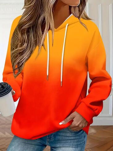 Women's Casual Long-Sleeve Sweatshirt Drawstring Pullover Hoodie Fall FashionOutfits Clothes in Saudi Arabia