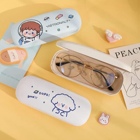 Kawaii Sunglasses Case Aesthetic Glasses Case for Women Y2K Portable Glasses Case Protection Box with Animal Pattern in Saudi Arabia