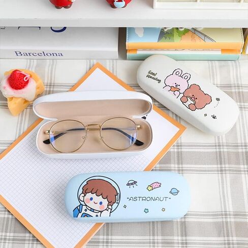 Kawaii Sunglasses Case Aesthetic Glasses Case for Women Y2K Portable Glasses Case Protection Box with Animal Pattern in Saudi Arabia