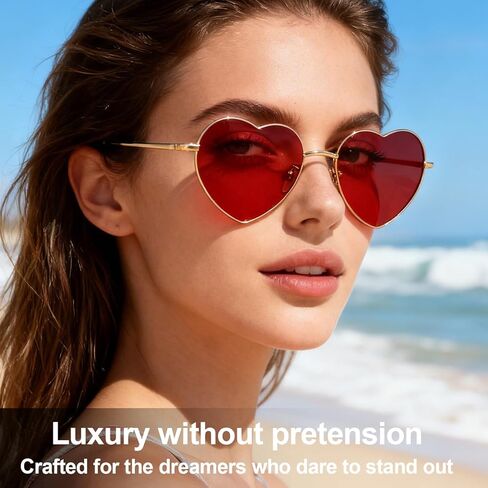 AICase Bunny Merch Bad Gifts نظارات شمسية بيضاوية على شكل قلب للنساء والرجال نظارات شمسية صغيرة في التسعينيات نظارات شمسية عصرية مستديرة ظلال لطيفة مصمم Miu Sunies حماية من الأشعة فوق البنفسجية 400 للجماهير in Saudi Arabia